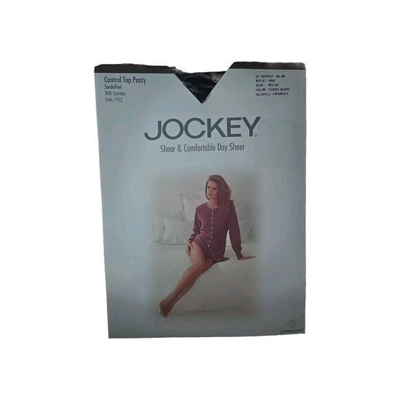 Jockey for Her Accessories - Vtg Jockey For Her Control Top Pantyhose Sandal foot Tuxedo Black Medium Hose